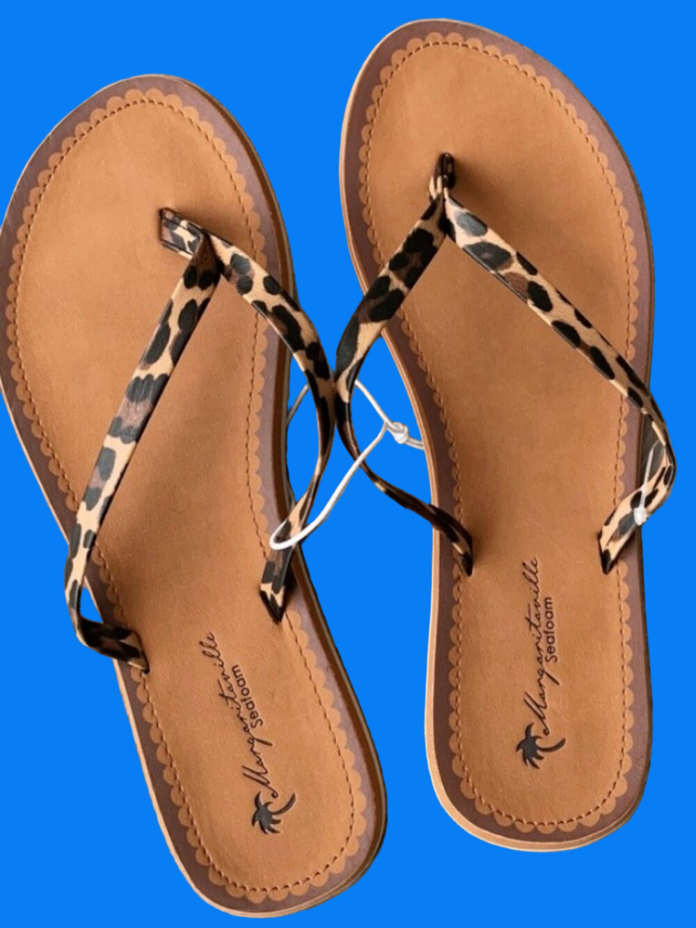 Margaritaville Leopard Strap Flip Flops